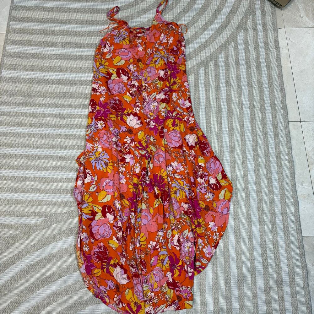 Vince Camuto Women's XS Floral Boho Flowy Maxi Dress Cottage Fairy Coastal